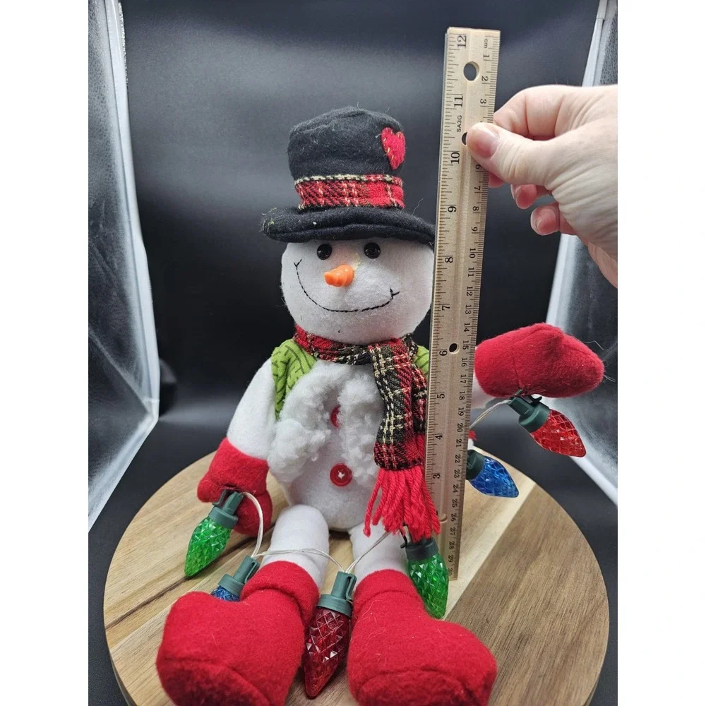 Light Up Snowman Plush Figure‎ With Christmas Lights